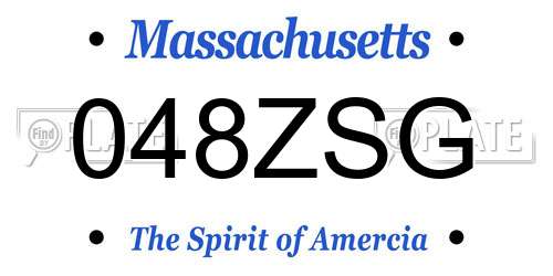 048ZSG Massachusetts License Plate