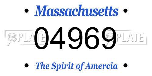 04969 Massachusetts License Plate