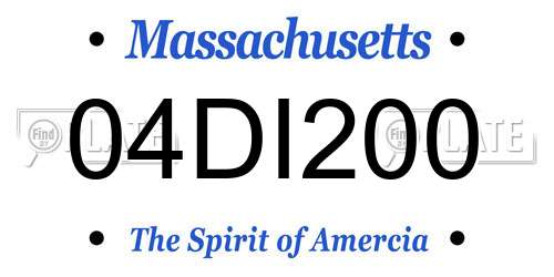04DI200 Massachusetts License Plate