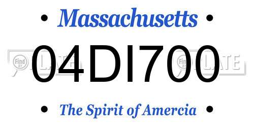 04DI700 Massachusetts License Plate