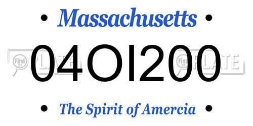 04OI200 Massachusetts License Plate