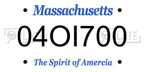 04OI700 Massachusetts License Plate