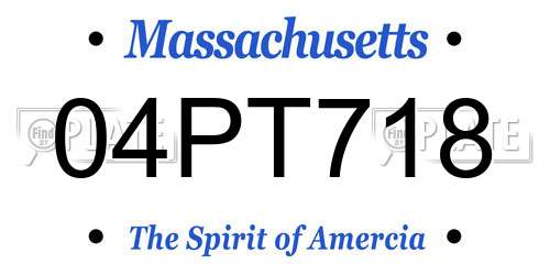 04PT718 Massachusetts License Plate