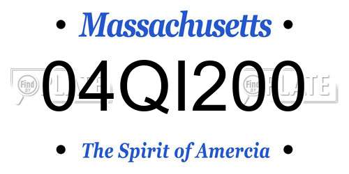 04QI200 Massachusetts License Plate