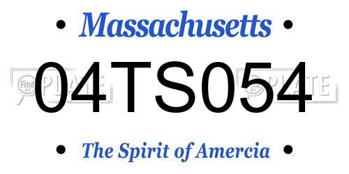 04TS054 Massachusetts License Plate