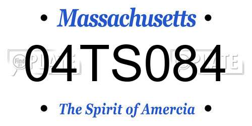 04TS084 Massachusetts License Plate