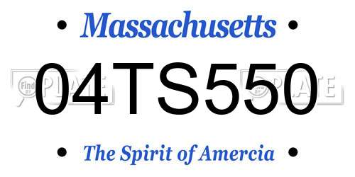 04TS550 Massachusetts License Plate
