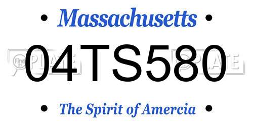 04TS580 Massachusetts License Plate