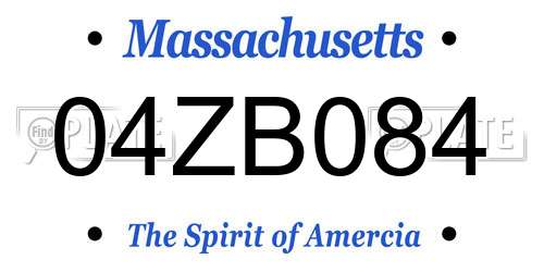04ZB084 Massachusetts License Plate