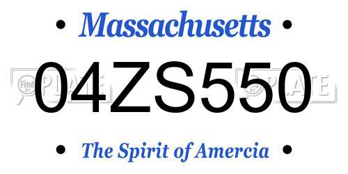 04ZS550 Massachusetts License Plate