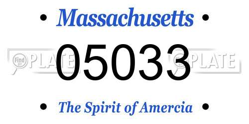 05033 Massachusetts License Plate