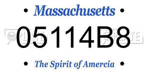 05114B8 Massachusetts License Plate