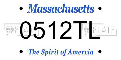 0512TL Massachusetts License Plate