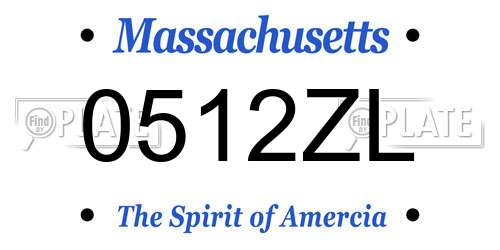 0512ZL Massachusetts License Plate