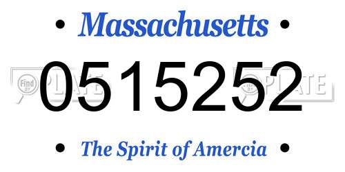 0515252 Massachusetts License Plate