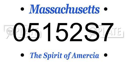 05152S7 Massachusetts License Plate
