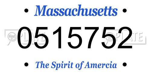 0515752 Massachusetts License Plate