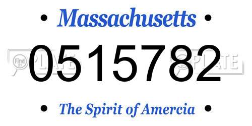 0515782 Massachusetts License Plate