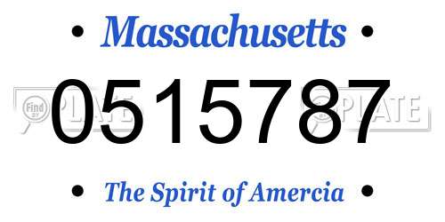 0515787 Massachusetts License Plate