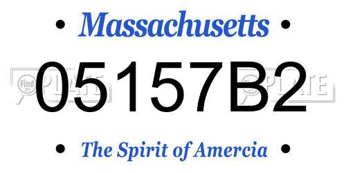 05157B2 Massachusetts License Plate