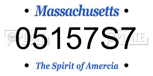 05157S7 Massachusetts License Plate