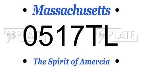 0517TL Massachusetts License Plate