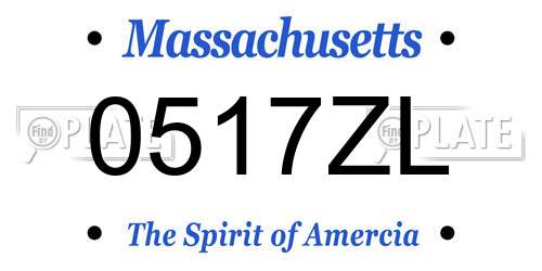 0517ZL Massachusetts License Plate