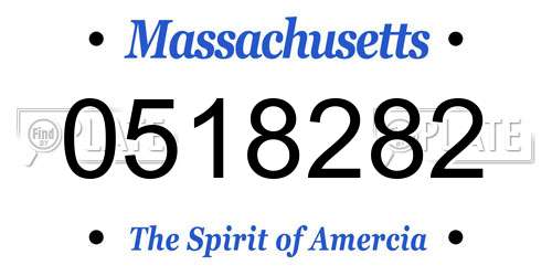 0518282 Massachusetts License Plate