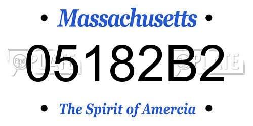 05182B2 Massachusetts License Plate