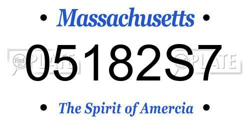 05182S7 Massachusetts License Plate