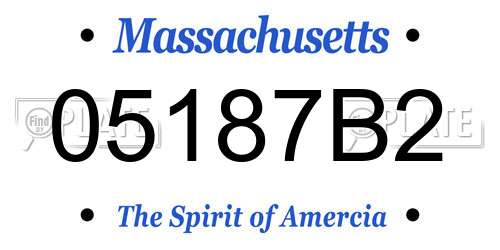 05187B2 Massachusetts License Plate