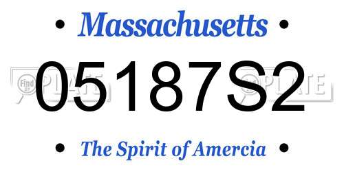 05187S2 Massachusetts License Plate