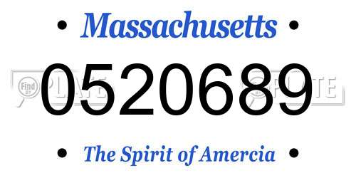 0520689 Massachusetts License Plate