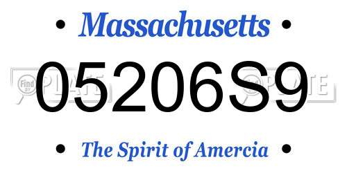 05206S9 Massachusetts License Plate