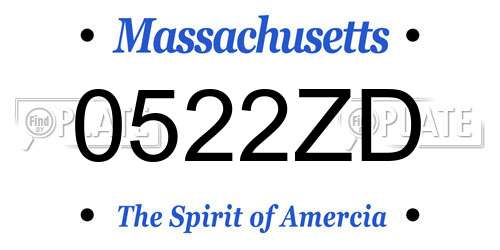 0522ZD Massachusetts License Plate
