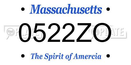 0522ZO Massachusetts License Plate