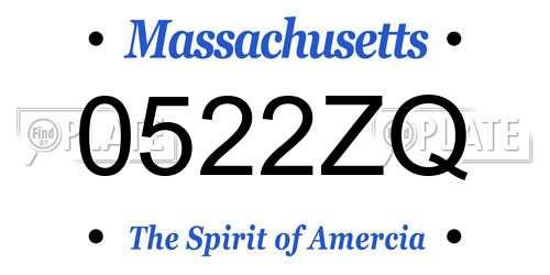 0522ZQ Massachusetts License Plate
