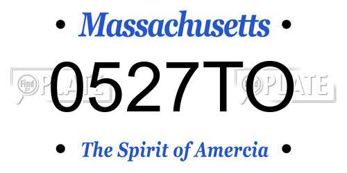 0527TO Massachusetts License Plate