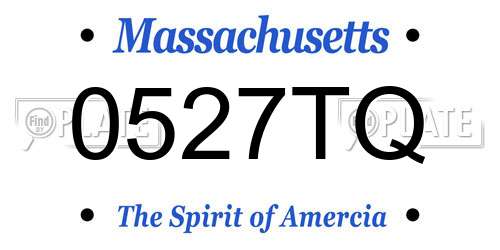 0527TQ Massachusetts License Plate