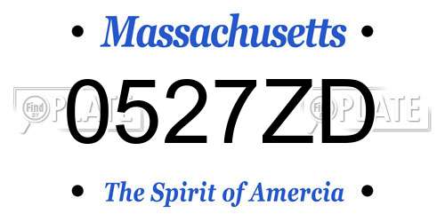 0527ZD Massachusetts License Plate