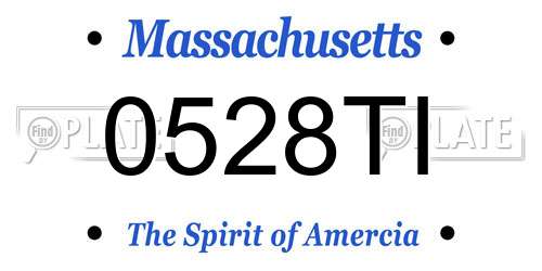 0528TI Massachusetts License Plate