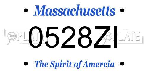 0528ZI Massachusetts License Plate