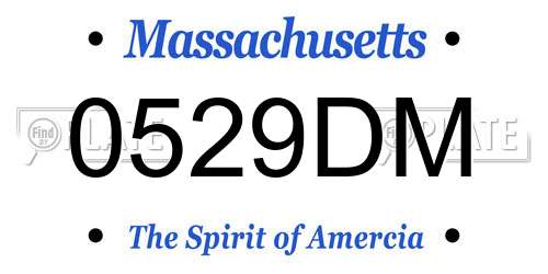 0529DM Massachusetts License Plate