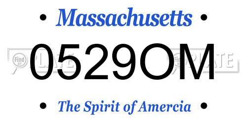 0529OM Massachusetts License Plate