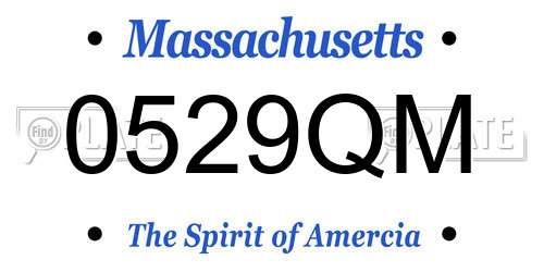 0529QM Massachusetts License Plate
