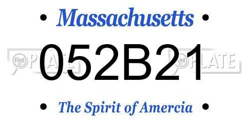 052B21 Massachusetts License Plate