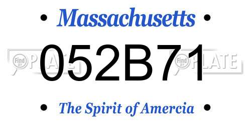 052B71 Massachusetts License Plate