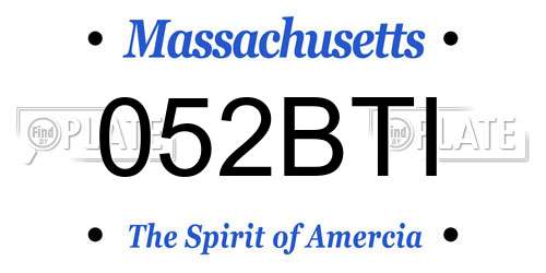 052BTI Massachusetts License Plate
