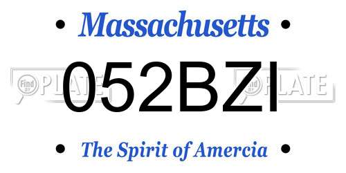 052BZI Massachusetts License Plate