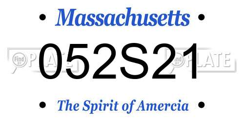 052S21 Massachusetts License Plate